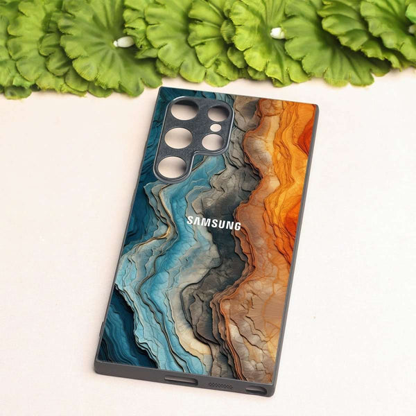Layered Marble MB Case for Samsung S24 Ultra - The Hatke