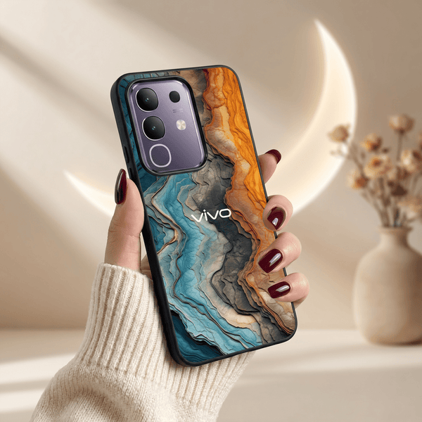 Layered Marble MB Case for Vivo T4X - The Hatke