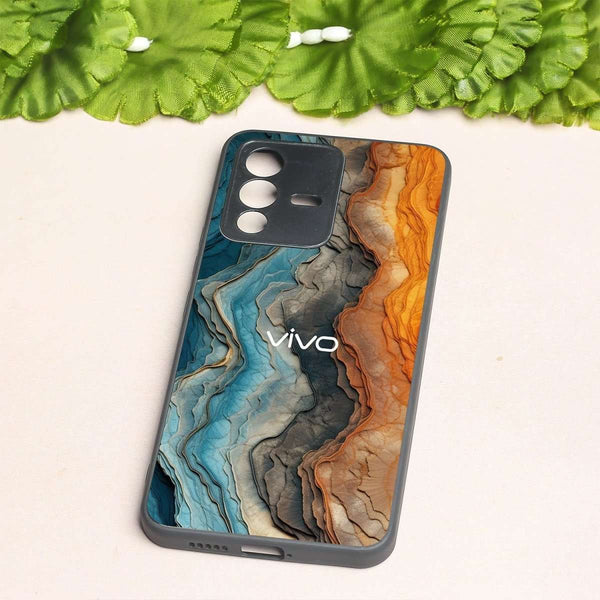 Layered Marble MB Case for Vivo V23 - The Hatke