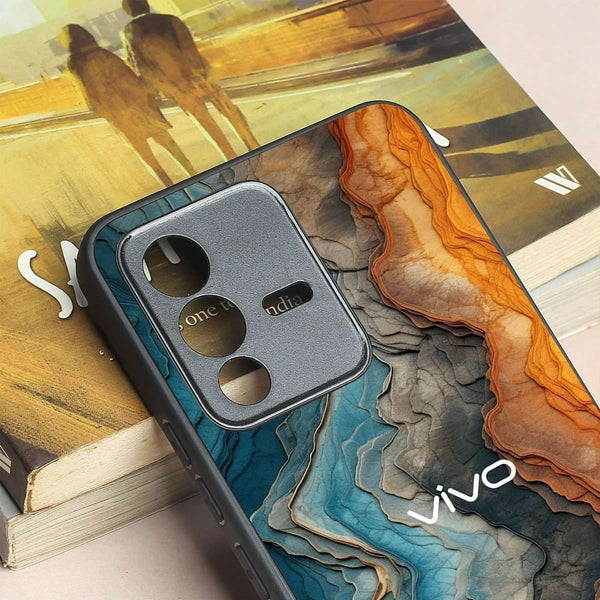 Layered Marble MB Case for Vivo V23 - The Hatke
