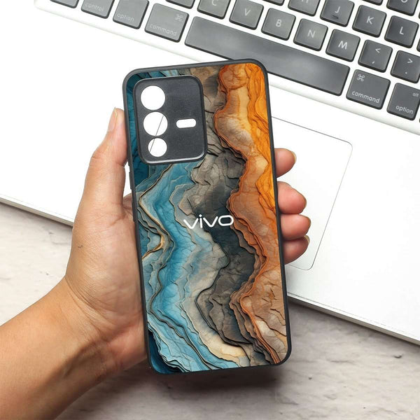 Layered Marble MB Case for Vivo V23 - The Hatke