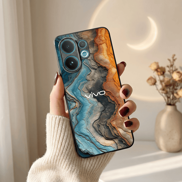 Layered Marble MB Case for Vivo V60 - The Hatke