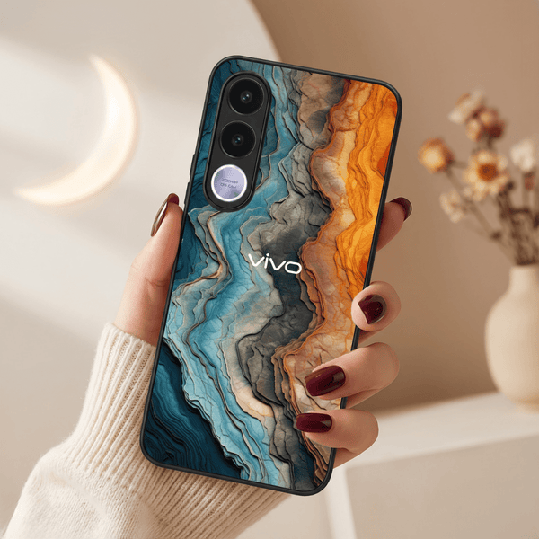 Layered Marble MB Case for Vivo V70 FE - The Hatke