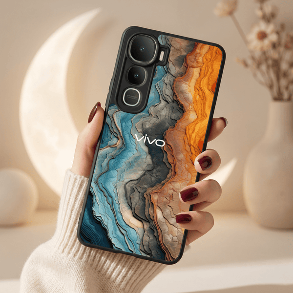 Layered Marble MB Case for Vivo Y400 - The Hatke
