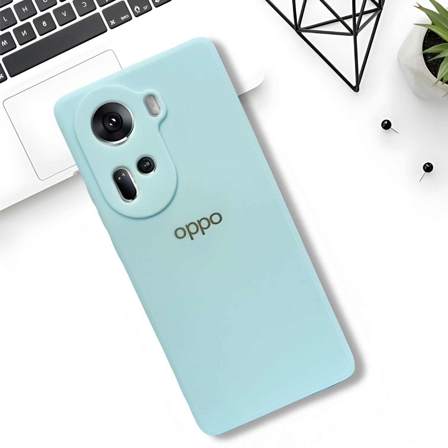 Light Blue Candy Silicone Case for Oppo Reno 11