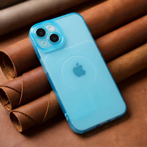 Light Blue Amber Silicone Case for Apple iphone 13 - The Hatke