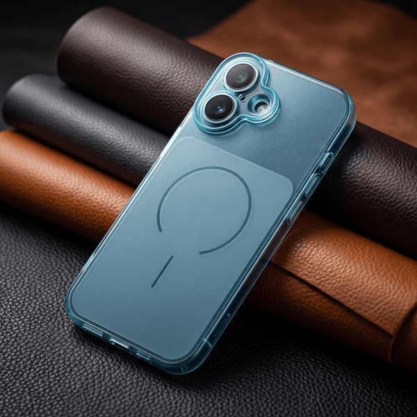 Light Blue Amber Silicone Case for Apple iphone 16 - The Hatke