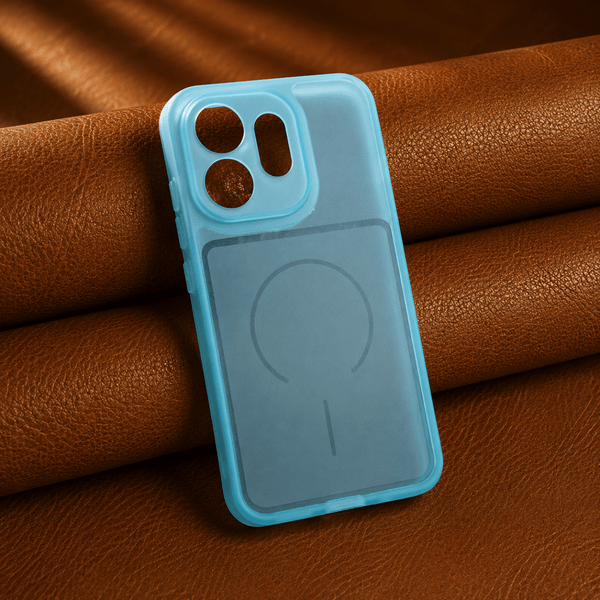 Light Blue Amber Silicone Case for Oppo Reno 16 - The Hatke
