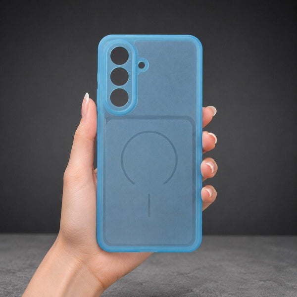 Light Blue Amber Silicone Case for Samsung A57 - The Hatke