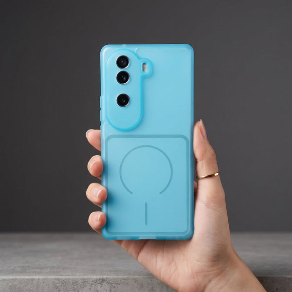 Light Blue Amber Silicone Case for Vivo V40e - The Hatke