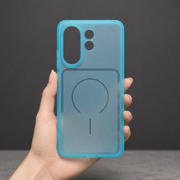 Light Blue Amber Silicone Case for Vivo V60e - The Hatke
