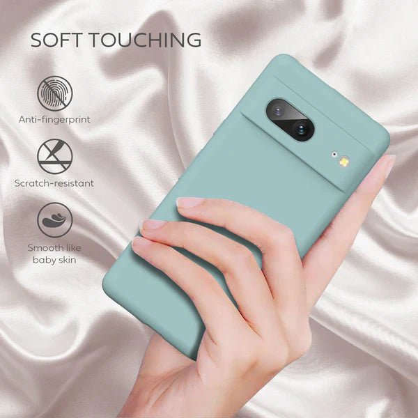 Light Blue Camera Original Silicone case for Google Pixel 7 - The Hatke