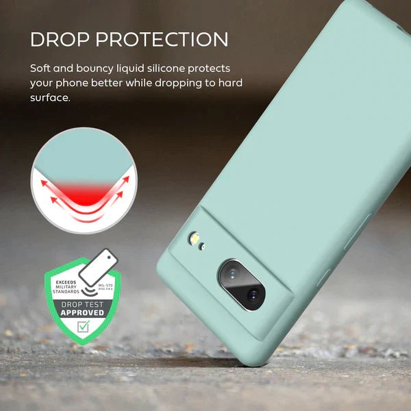 Light Blue Camera Original Silicone case for Google Pixel 7 - The Hatke