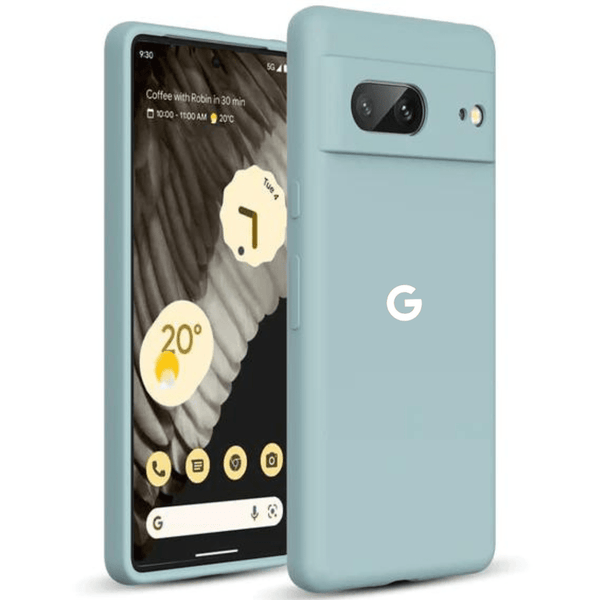 Light Blue Camera Original Silicone case for Google Pixel 7 - The Hatke