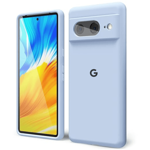 Light Blue Camera Original Silicone case for Google Pixel 8 - The Hatke