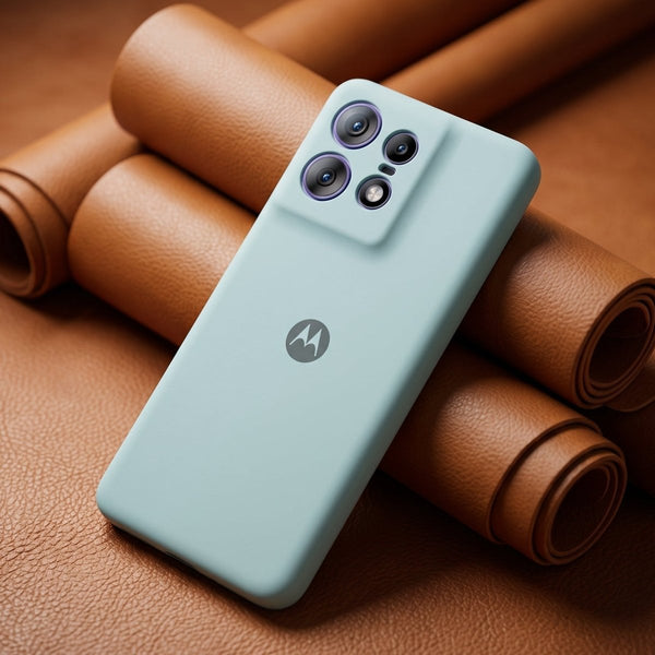 Light Blue Camera Original Silicone case for Motorola Edge 50 Pro - The Hatke