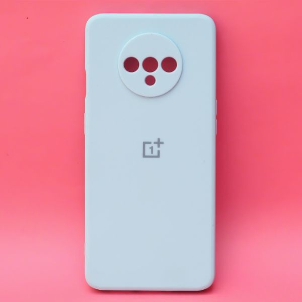 Light Blue Camera Original Silicone Case for Oneplus 7T - The Hatke
