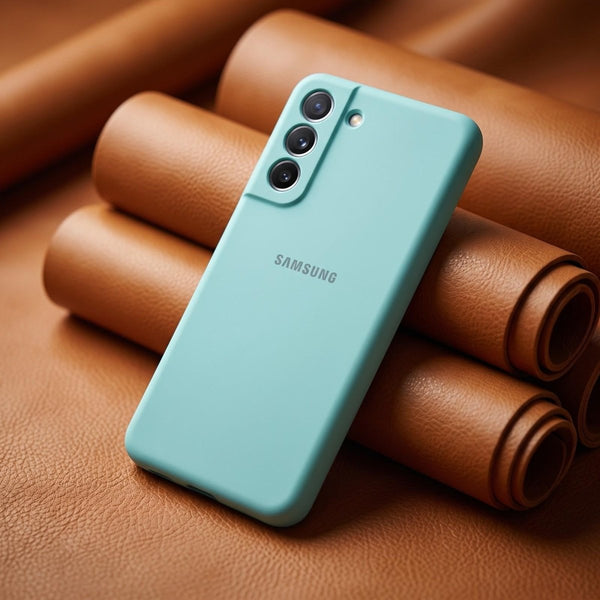Light Blue Camera Original Silicone case for Samsung S21 FE - The Hatke