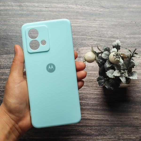 Light Blue Candy silicone Case for Motorola G84 - The Hatke