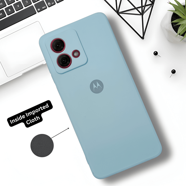 Light Blue Candy silicone Case for Motorola G84 - The Hatke