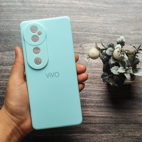 Light Blue Candy silicone Case for Vivo V40 - The Hatke