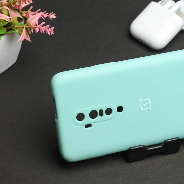 Light Blue Original Camera Safe Silicone case for Oneplus 7 Pro - The Hatke