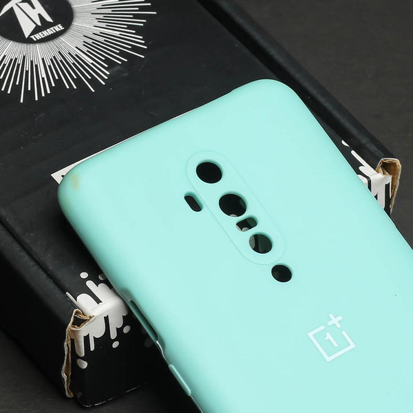 Light Blue Original Camera Safe Silicone case for Oneplus 7 Pro - The Hatke