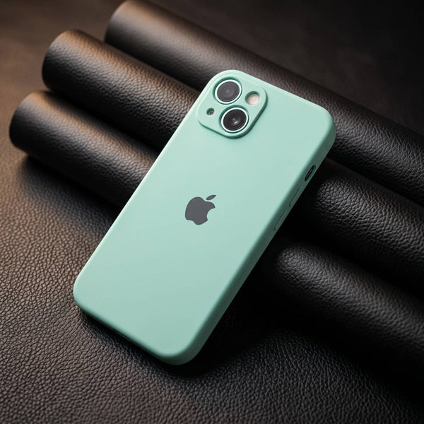 Light Blue Original Camera Silicone case for Apple iphone 13 - The Hatke