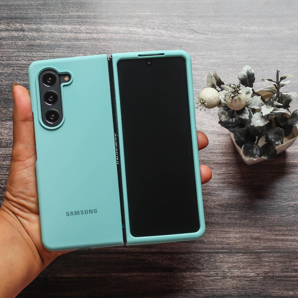 Light Blue Original Silicone case for Samsung Z Fold 5 5G - The Hatke