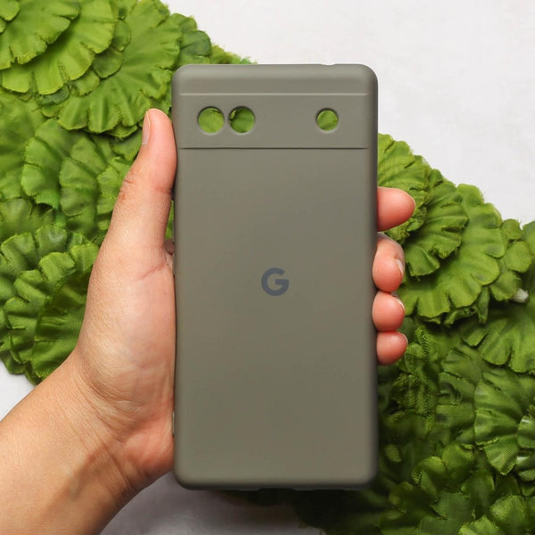 Light Brown Camera Original Silicone case for Google Pixel 6A - The Hatke