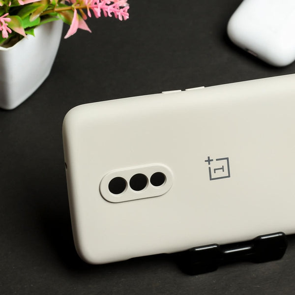 Light Brown Camera Original Silicone Case for Oneplus 7 - The Hatke