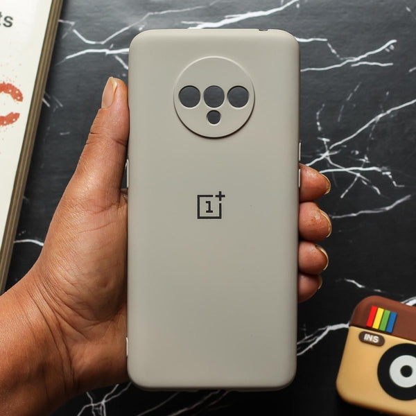 Light Brown Camera Original Silicone Case for Oneplus 7T - The Hatke