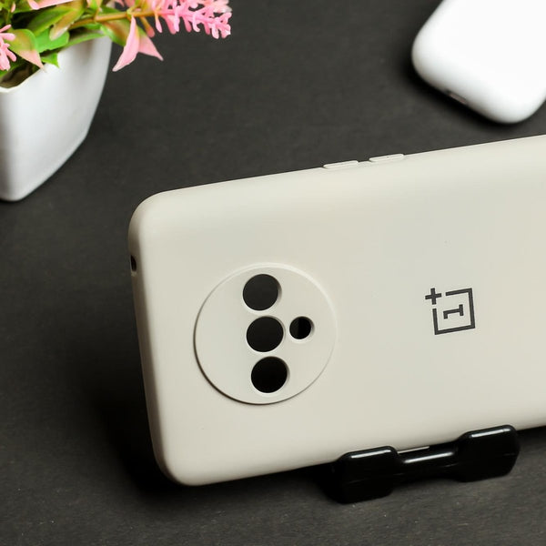 Light Brown Camera Original Silicone Case for Oneplus 7T - The Hatke
