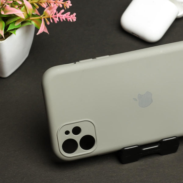 Light Brown Original Camera Safe Silicone case for Apple iphone 12 - The Hatke