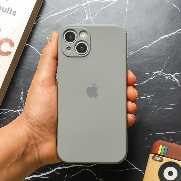 Light Brown Original Camera Safe Silicone case for Apple iphone 13 - The Hatke