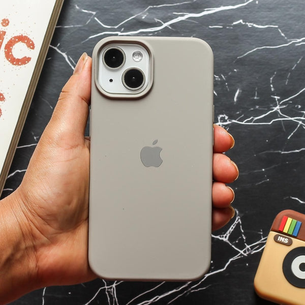 Light Brown Original Silicone case for Apple iPhone 13 - The Hatke