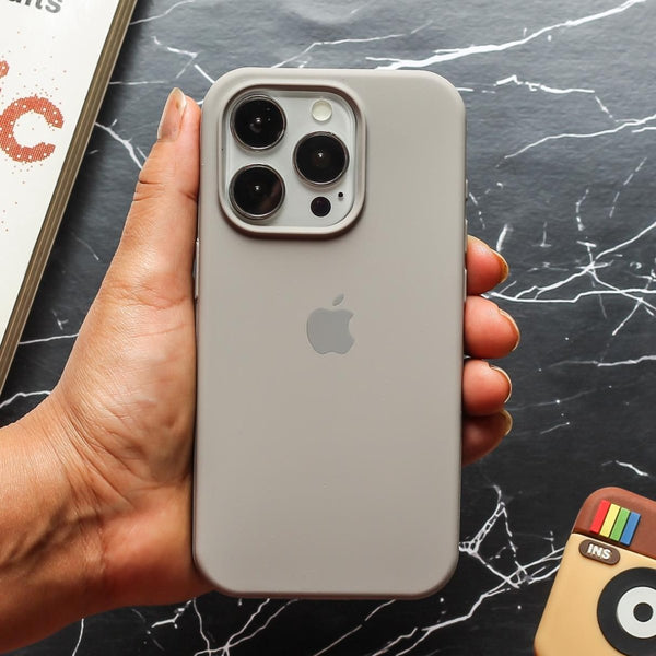 Light Brown Original Silicone case for Apple iphone 15 Pro - The Hatke