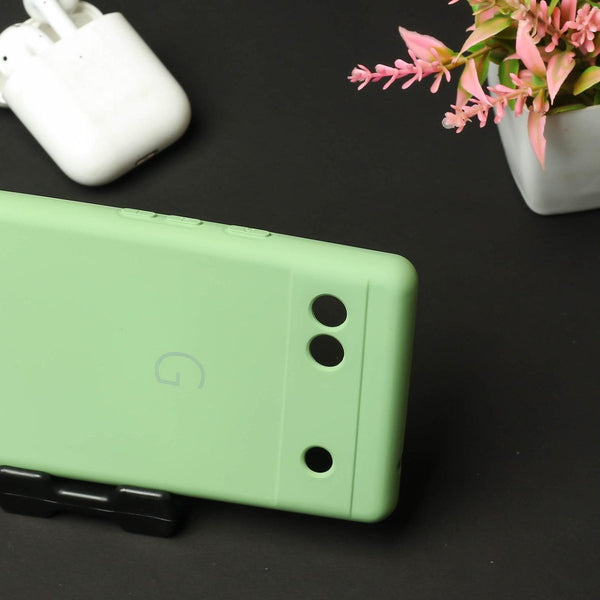 Light Green Camera Original Silicone case for Google Pixel 6A - The Hatke