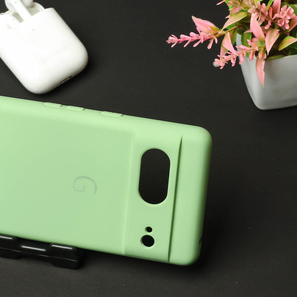 Light Green Camera Original Silicone case for Google Pixel 7 - The Hatke