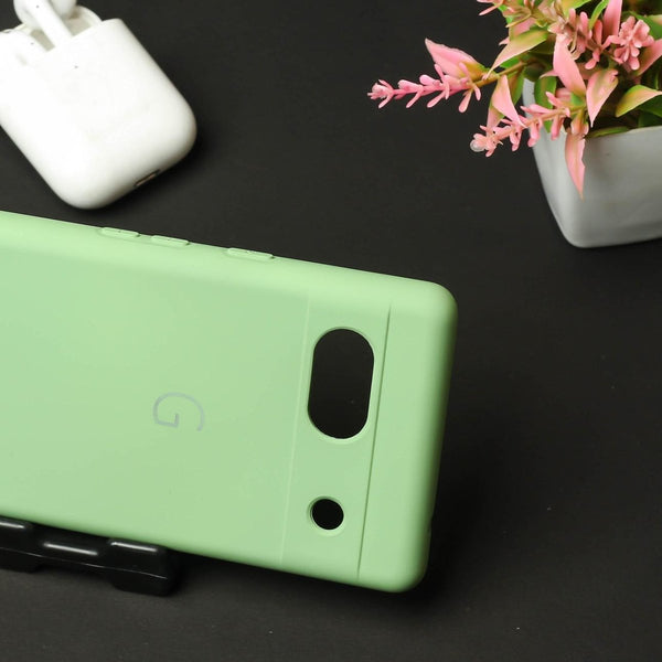 Light Green Camera Original Silicone case for Google Pixel 7A - The Hatke