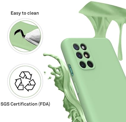 Light Green Camera Original Silicone Case for Oneplus 9R - The Hatke