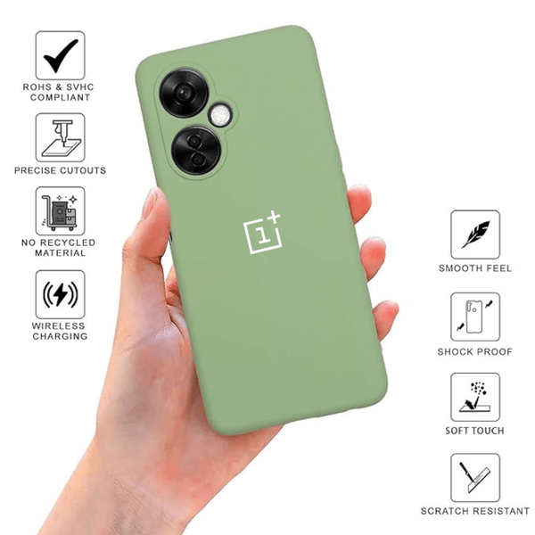 Light Green Camera Original Silicone case for Oneplus Nord CE 3 Lite - The Hatke