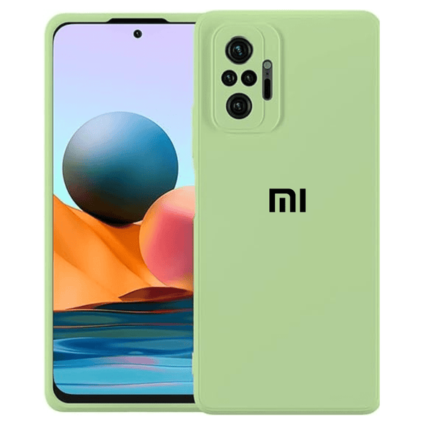 Light Green Camera Original Silicone Case for Redmi Note 10 Pro - The Hatke
