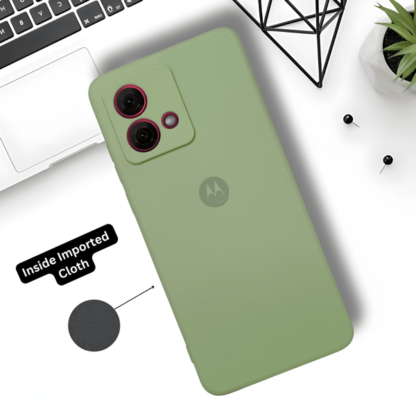 Light green Candy silicone Case for Motorola G84 - The Hatke