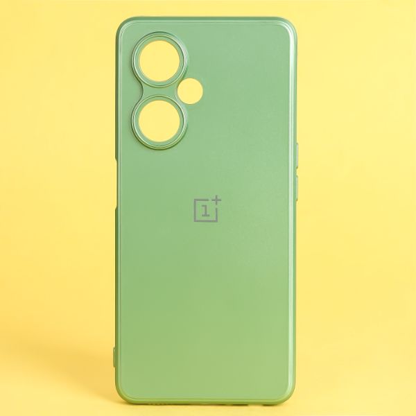 Light Green Metallic Finish Silicone Case for Oneplus Nord CE 3 Lite - The Hatke