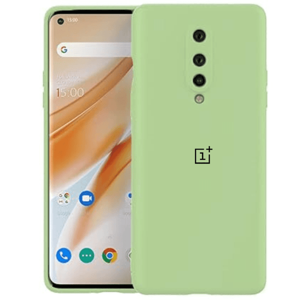 Light Green Original Camera Silicone case for Oneplus 8 - The Hatke