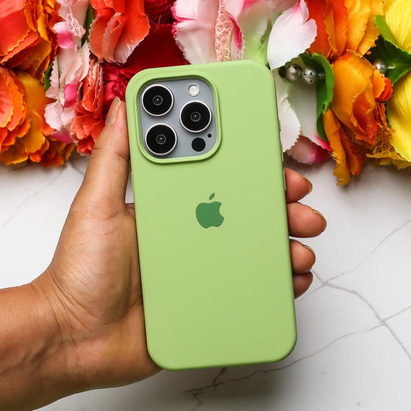 Light Green Original Silicone case for Apple iphone 14 Pro - The Hatke