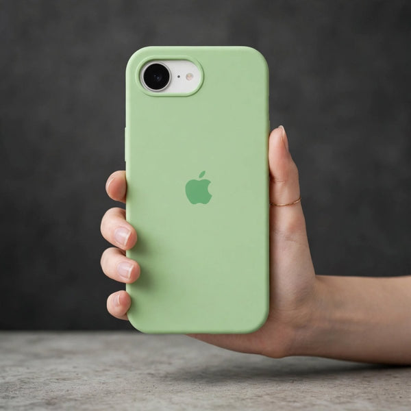 Light Green Original Silicone case for Apple iphone 16e - The Hatke