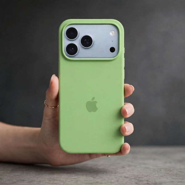 Light Green Original Silicone case for Apple iphone 18 Pro - The Hatke