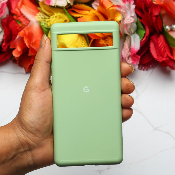 Light Green Original Silicone case for Google Pixel 7 - The Hatke